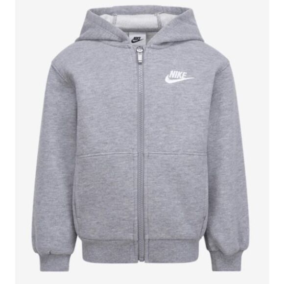 Nike NSW Club Fleece LBR Full-Zip Hoodie Gray size L (6-7y) - Picture 1 of 7